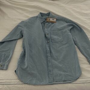 *NWT* Eddie Bauer Light Blue Denim Button-Down Shirt